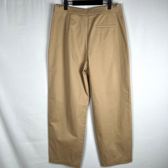 Anthropologie‎ Exquise Tan Pleated Trousers Neutral Minimalist Workweae size L - Picture 4 of 12
